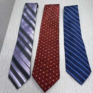 Men's Silk Neckties Lot‎ of 3 Designer Dress Ties Ralph Lauren Ted Baker